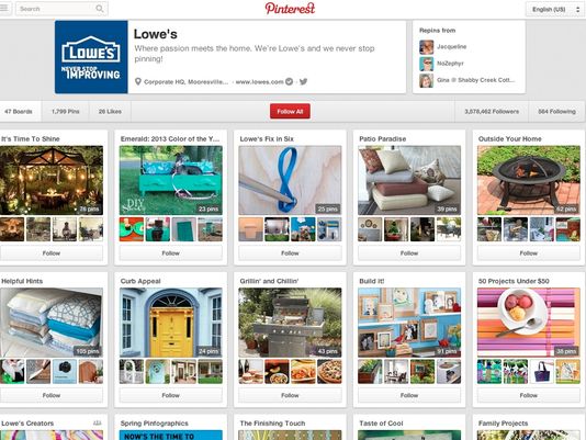 Lowe's Pinterest Page