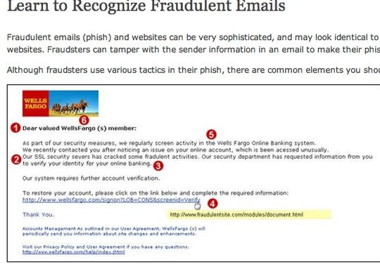 Wells Fargo email fraud warning